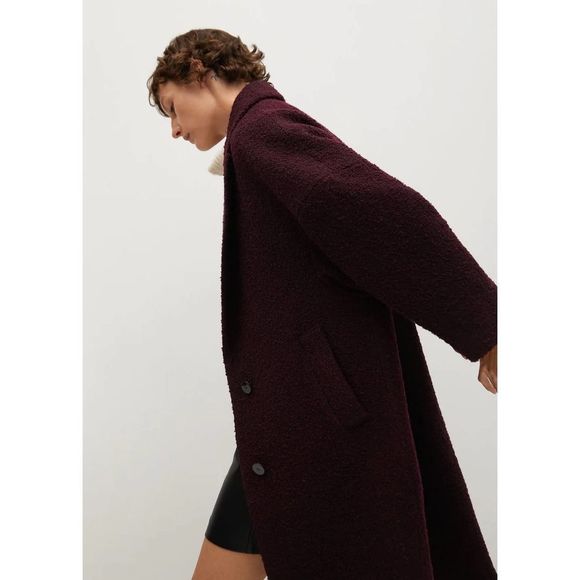 Mango Oversized Coat Wool Blend New - Picture 4 of 7